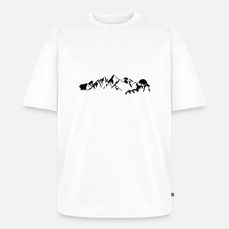 Mountain berge - Unisex Premium Oversized Bio T-Shirt - Weiß