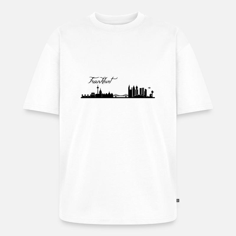 Frankfurter Skyline - Unisex Premium Oversized Bio T-Shirt - Weiß