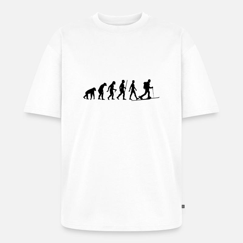 Evolution Skitour - Unisex Premium Oversized Bio T-Shirt - Weiß