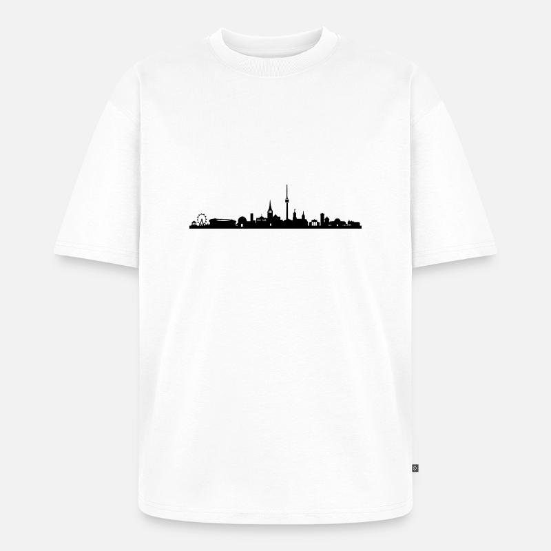 Skyline Stuttgart - Unisex Premium Oversized Bio T-Shirt - Weiß