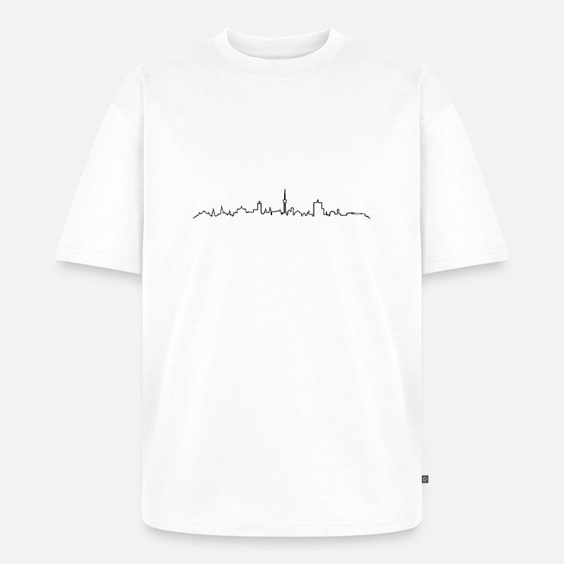 Skyline - Stuttgart - Unisex Premium Oversized Bio T-Shirt - Weiß