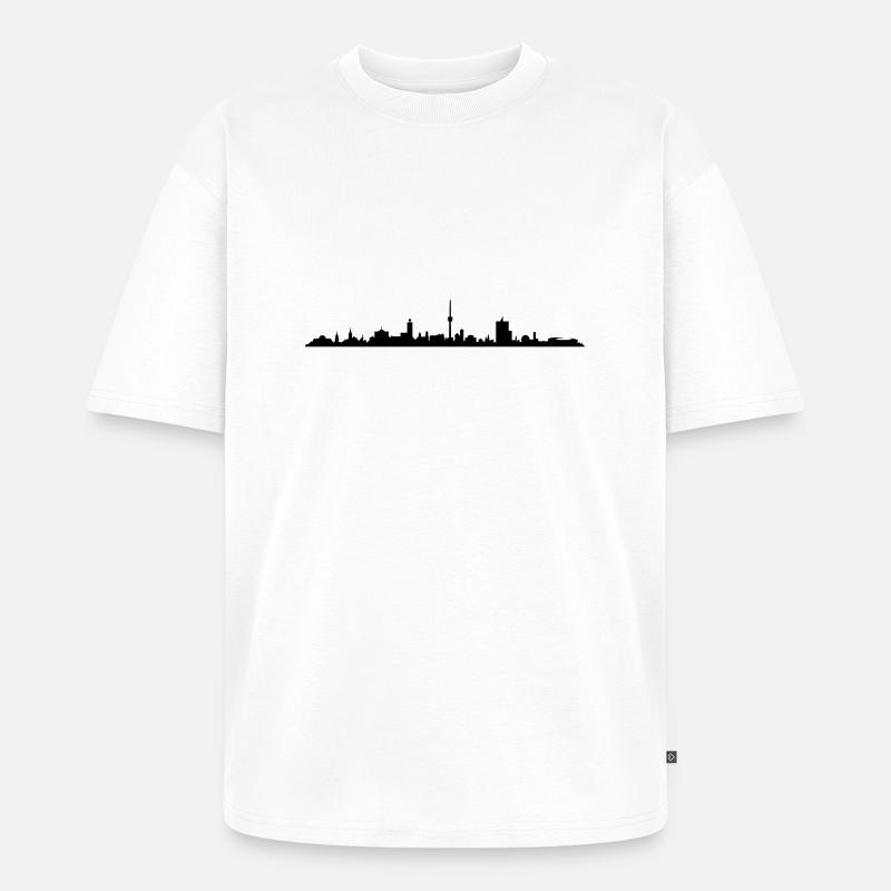Skyline - Stuttgart - Unisex Premium Oversized Bio T-Shirt - Weiß