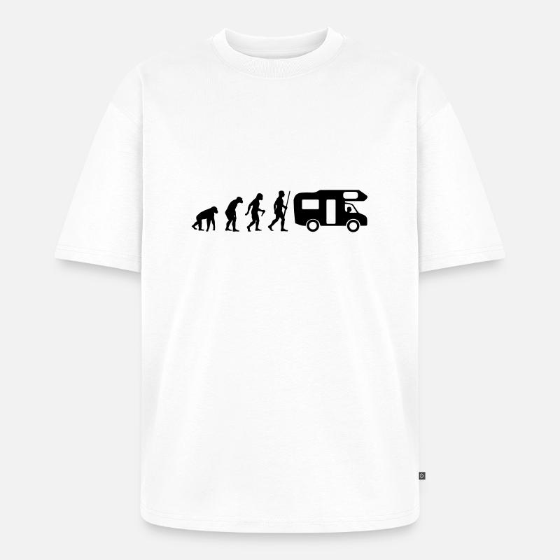 Camping evolution - Unisex Premium Oversized Bio T-Shirt - Weiß