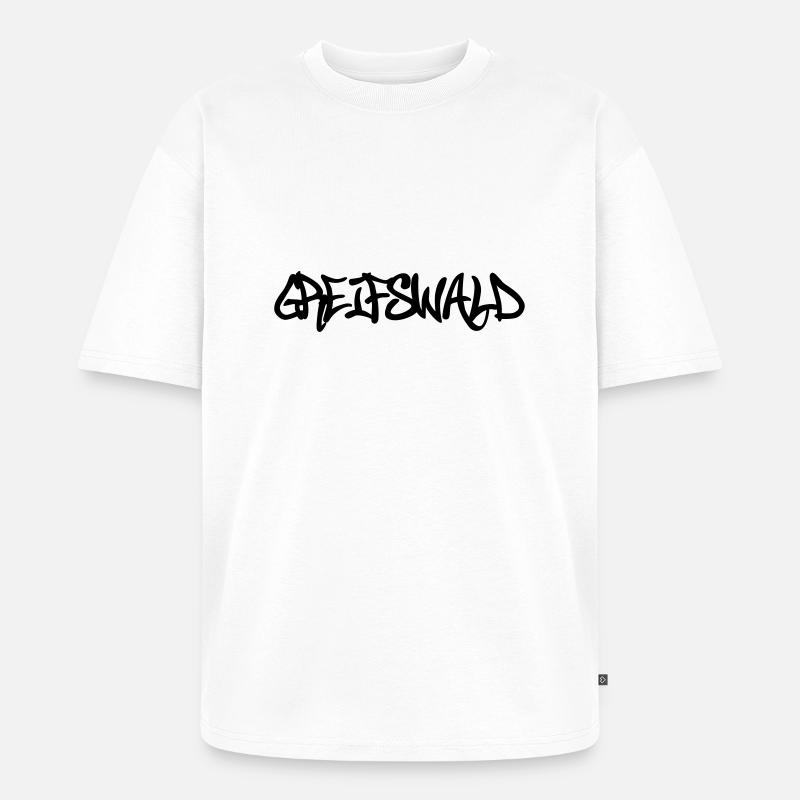 Greifswald Graffiti - Unisex Premium Oversized Bio T-Shirt - Weiß