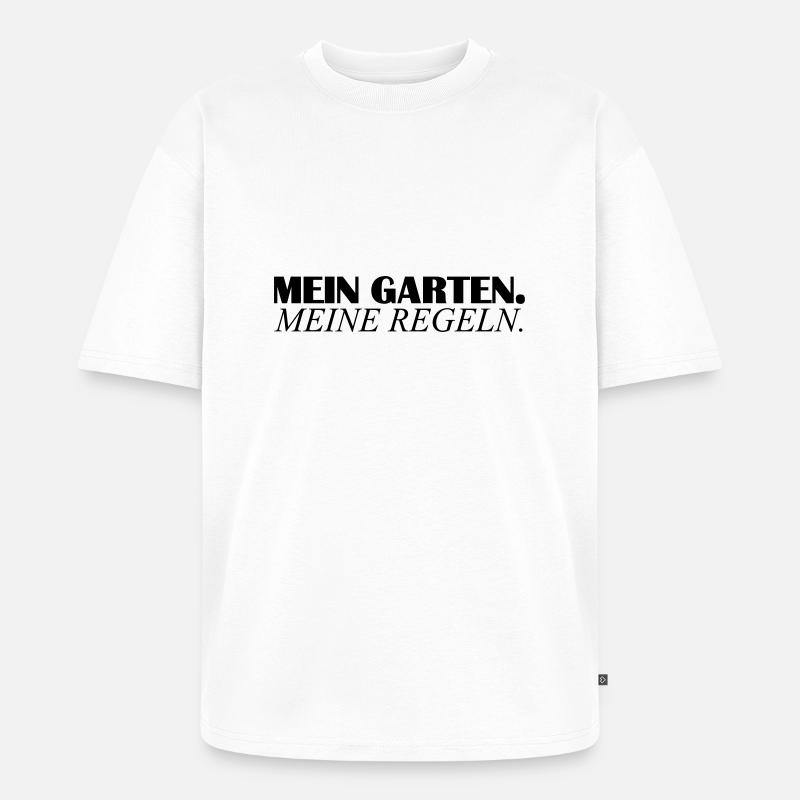 mein garten - Unisex Premium Oversized Bio T-Shirt - Weiß