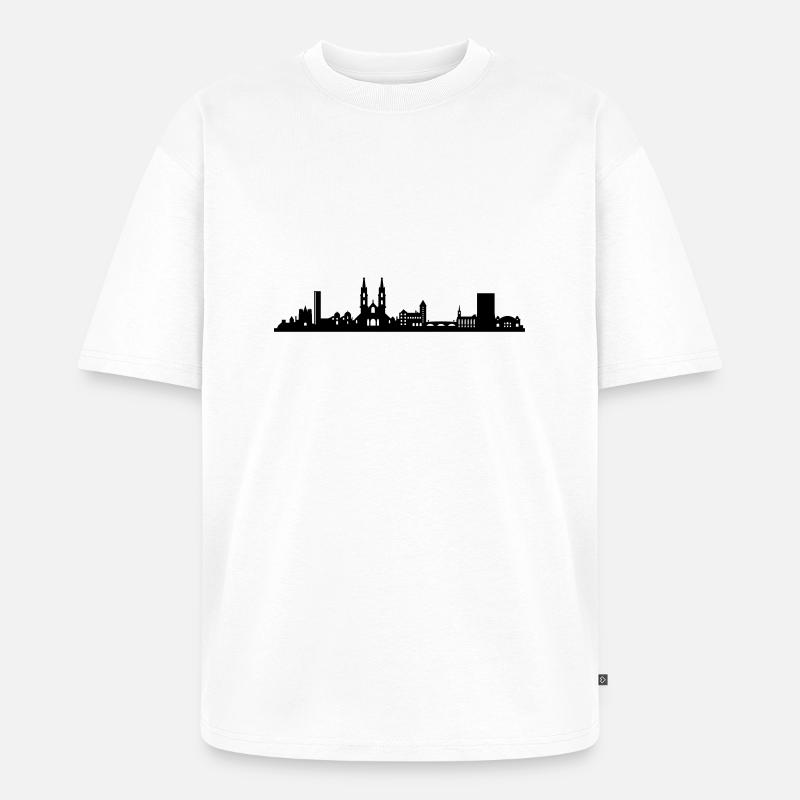 Skyline Basel - Unisex Premium Oversized Bio T-Shirt - Weiß