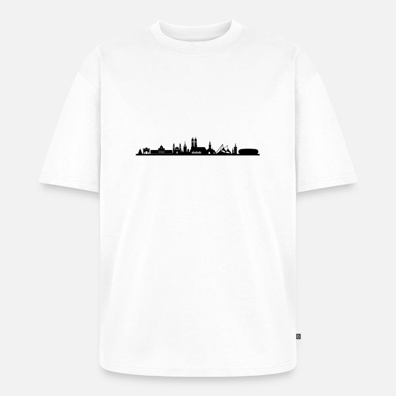 Skyline - München - Unisex Premium Oversized Bio T-Shirt - Weiß