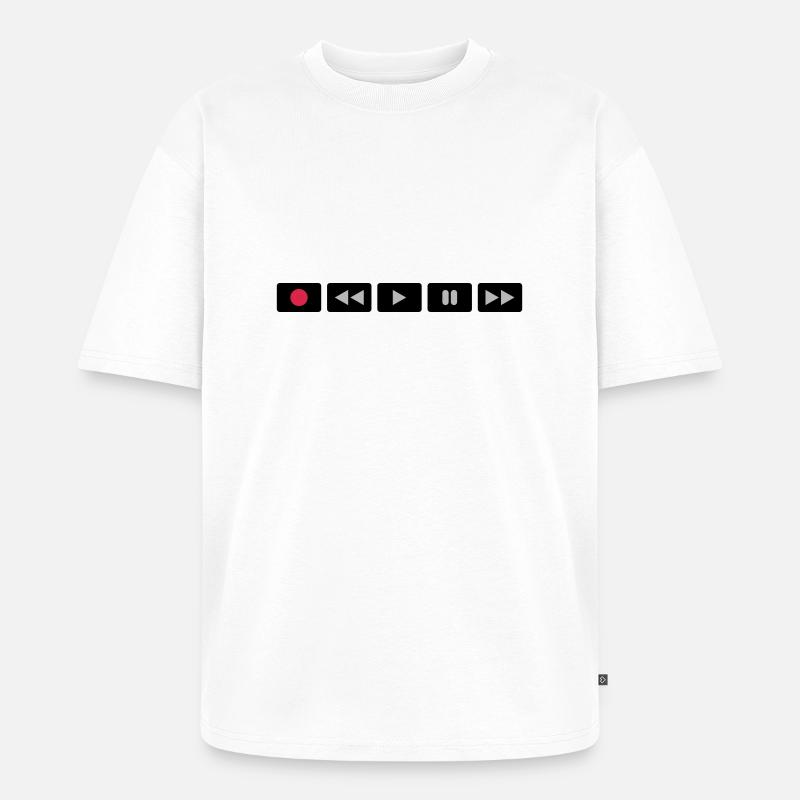 Oldschool Videocontrol - Unisex Premium Oversized Bio T-Shirt - Weiß