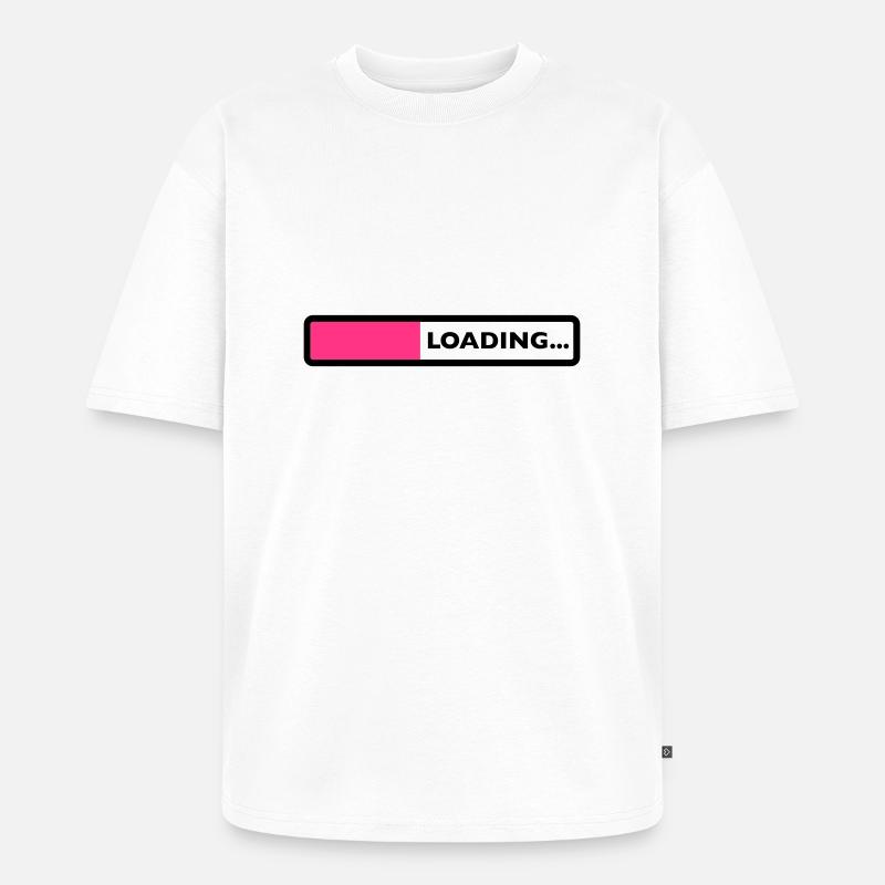 loading laden computer warten ladebalken - Unisex Premium Oversized Bio T-Shirt - Weiß