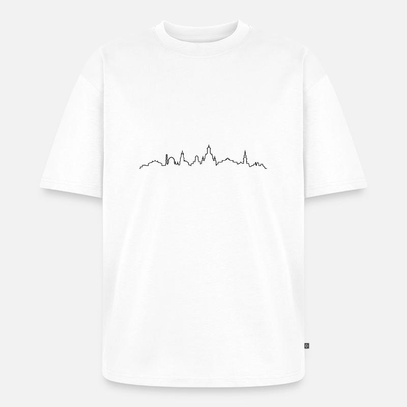 Skyline Dresden - Unisex Premium Oversized Bio T-Shirt - Weiß