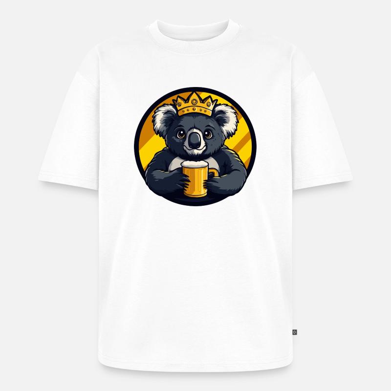 Koala Bier - Unisex Premium Oversized Bio T-Shirt - Weiß