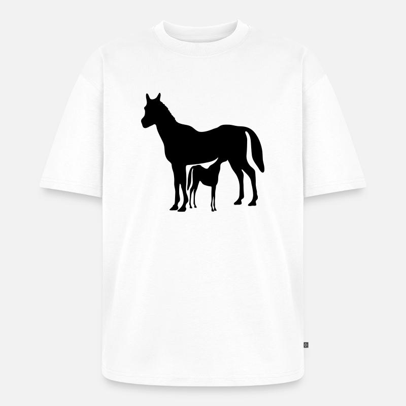 pferd - Unisex Premium Oversized Bio T-Shirt - Weiß