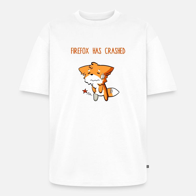 Firefox has crashed funny - Unisex Premium Oversized Bio T-Shirt - Weiß