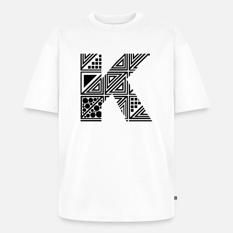 Buchstabe K - Unisex Premium Oversized Bio T-Shirt - Weiß