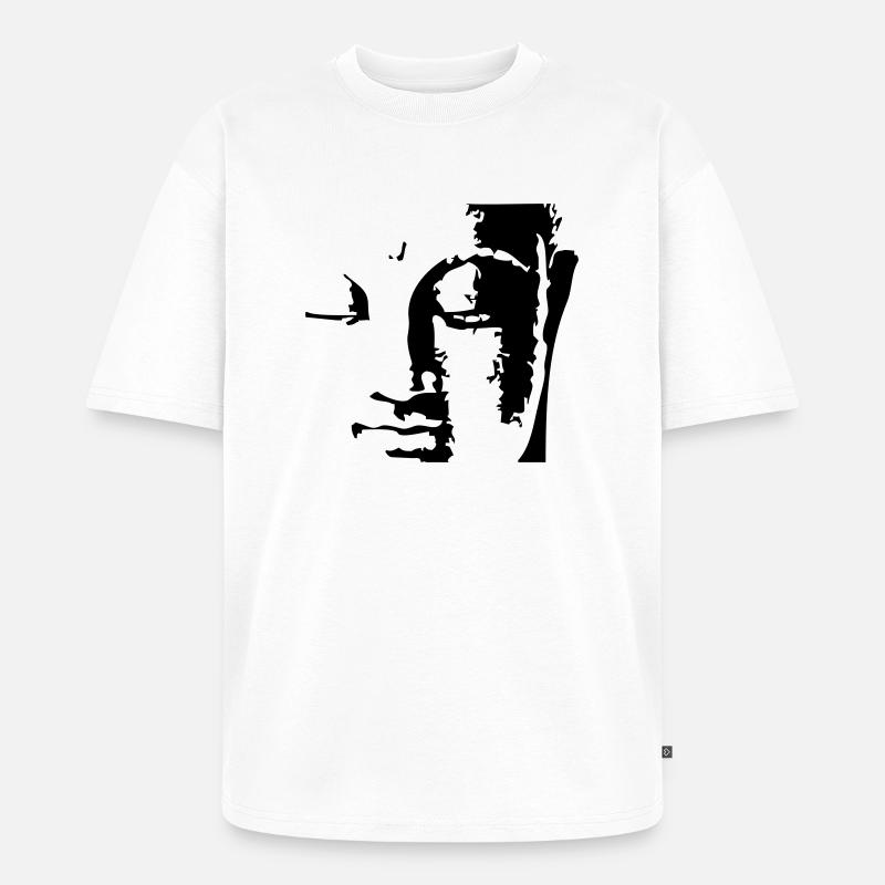 buddhas_face - Unisex Premium Oversized Bio T-Shirt - Weiß