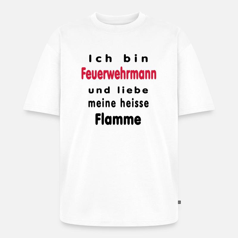 Ich bin Feuerwehrmann... - Unisex Premium Oversized Bio T-Shirt - Weiß