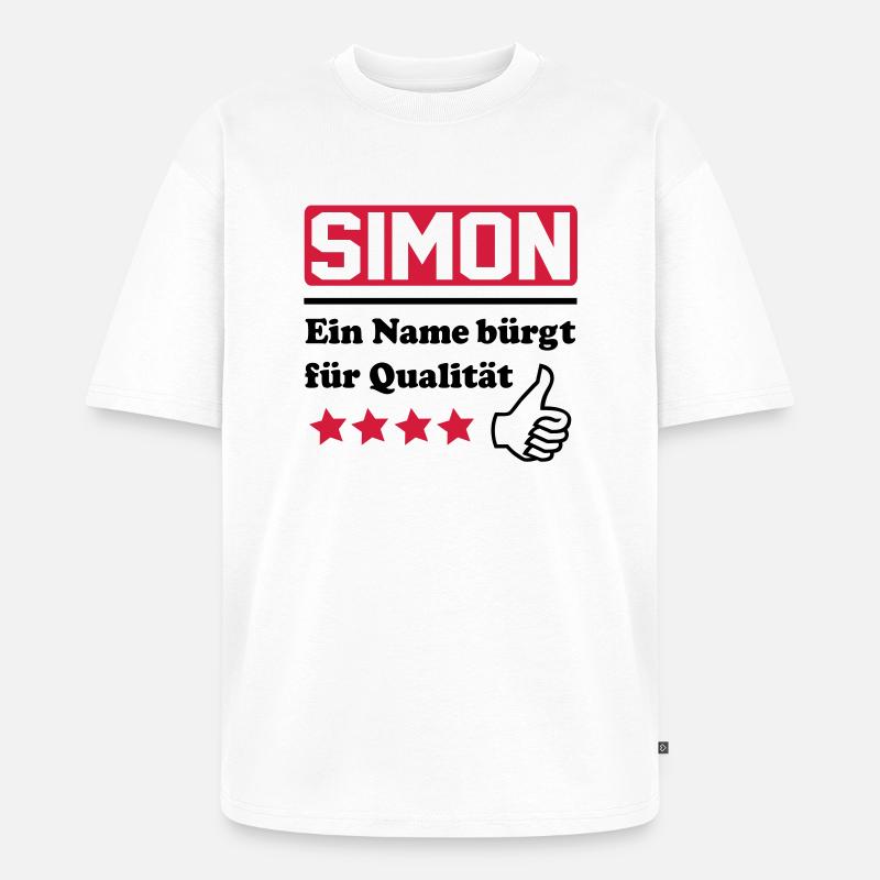 simon - T-shirt Premium bio oversize Unisexe - blanc