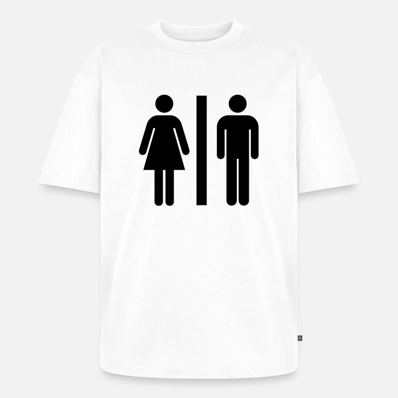 Toilettenschild - Unisex Premium Oversized Bio T-Shirt - Weiß