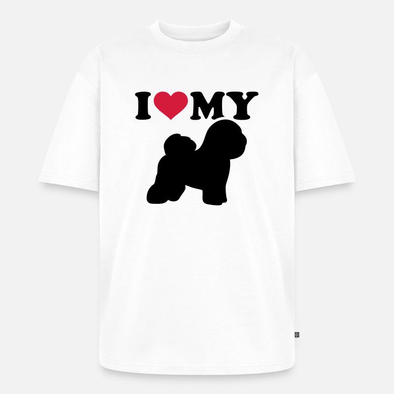Bichon Frise - Unisex Premium Oversized Bio T-Shirt - Weiß