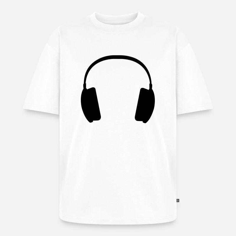 Kopfhörer - Unisex Premium Oversized Bio T-Shirt - Weiß