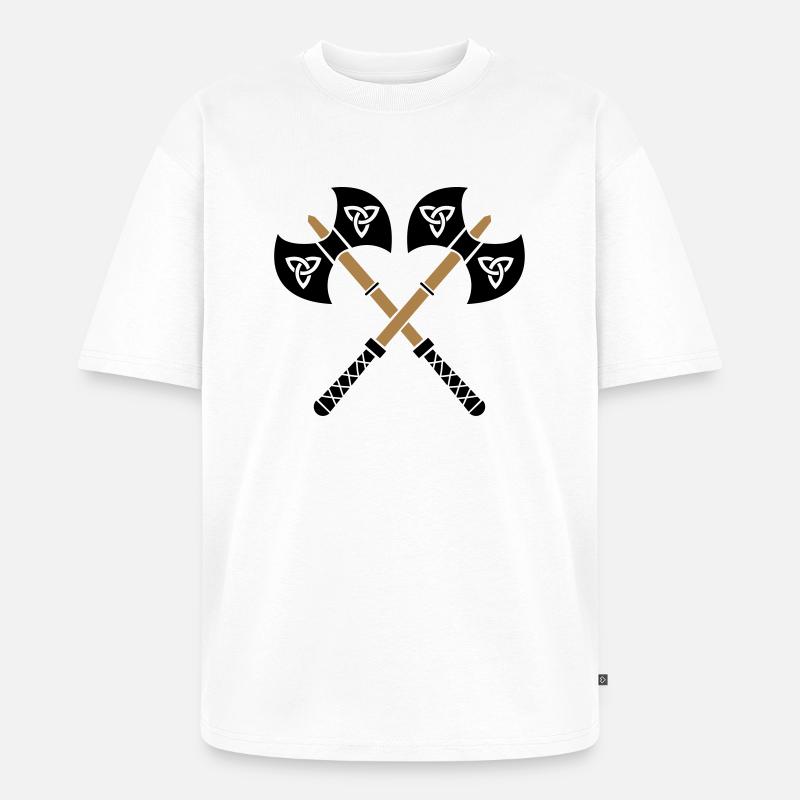 wikinger_aexte_02 - Unisex Premium Oversized Bio T-Shirt - Weiß