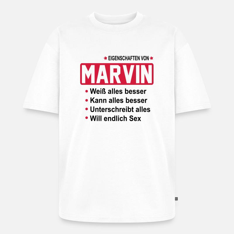 marvin - Unisex Premium Oversized Bio T-Shirt - Weiß