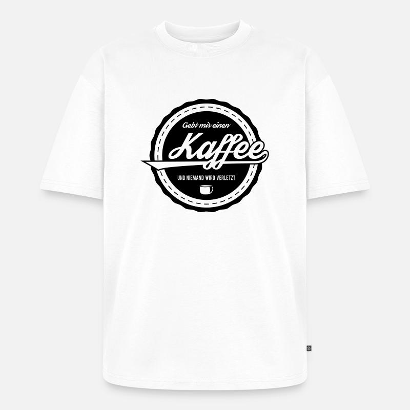 Kaffee - Unisex Premium Oversized Bio T-Shirt - Weiß