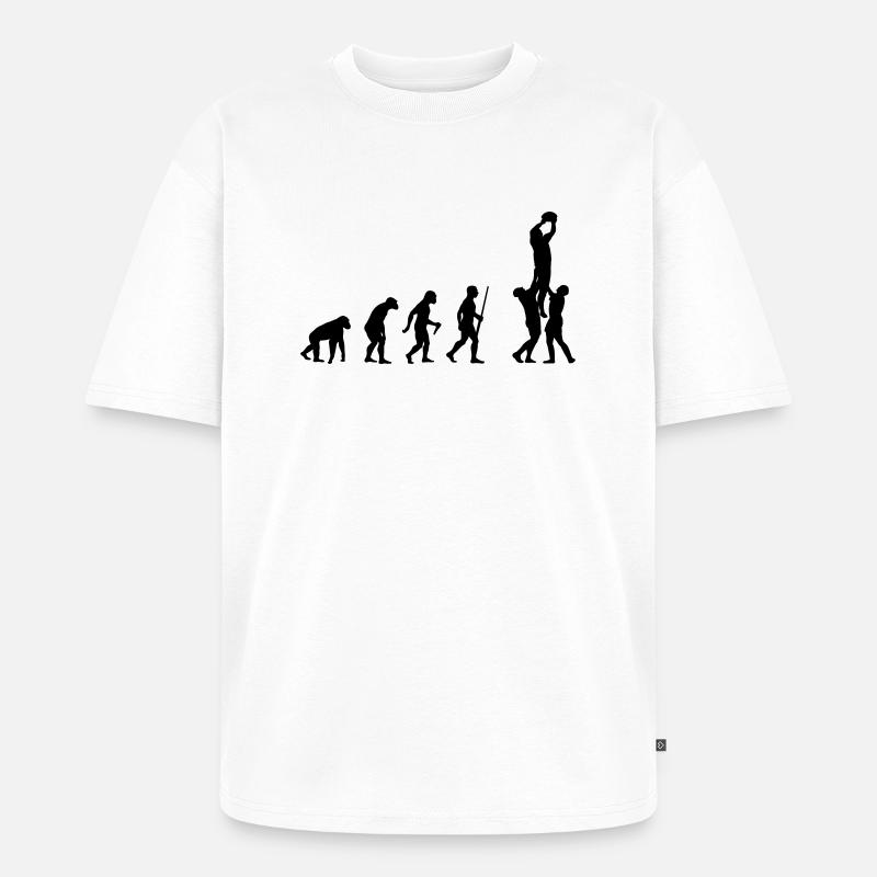 L'évolution de Rugby - T-shirt Premium bio oversize Unisexe - blanc