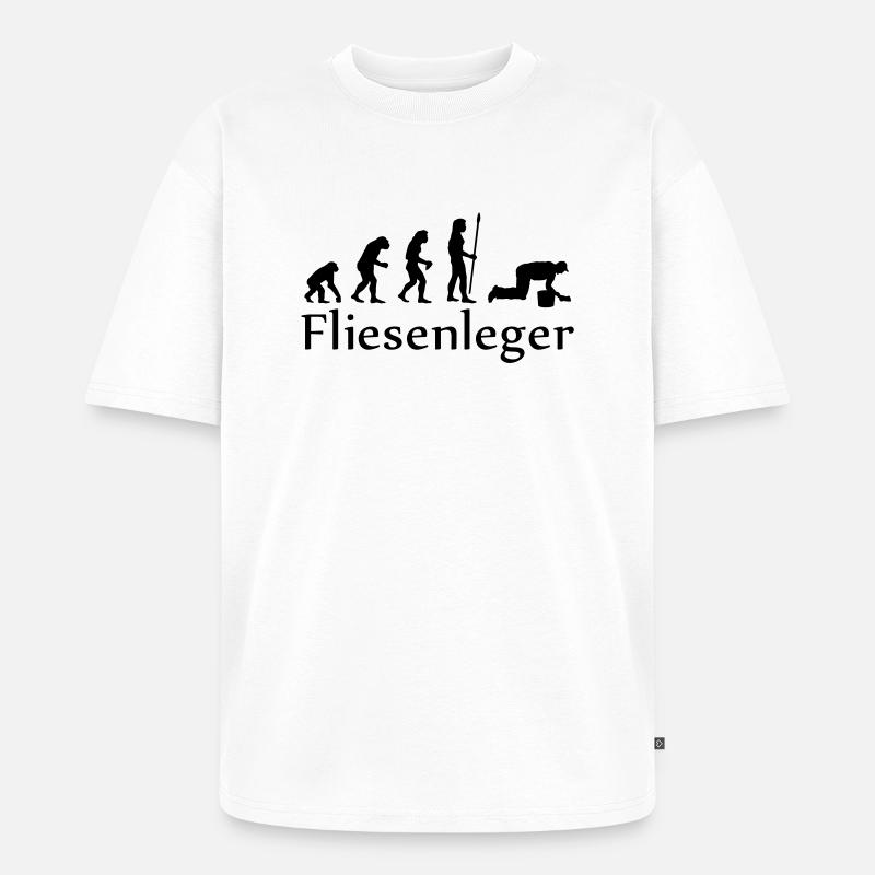 evolution_fliesenleger - Unisex Premium Oversized Organic T-Shirt - white