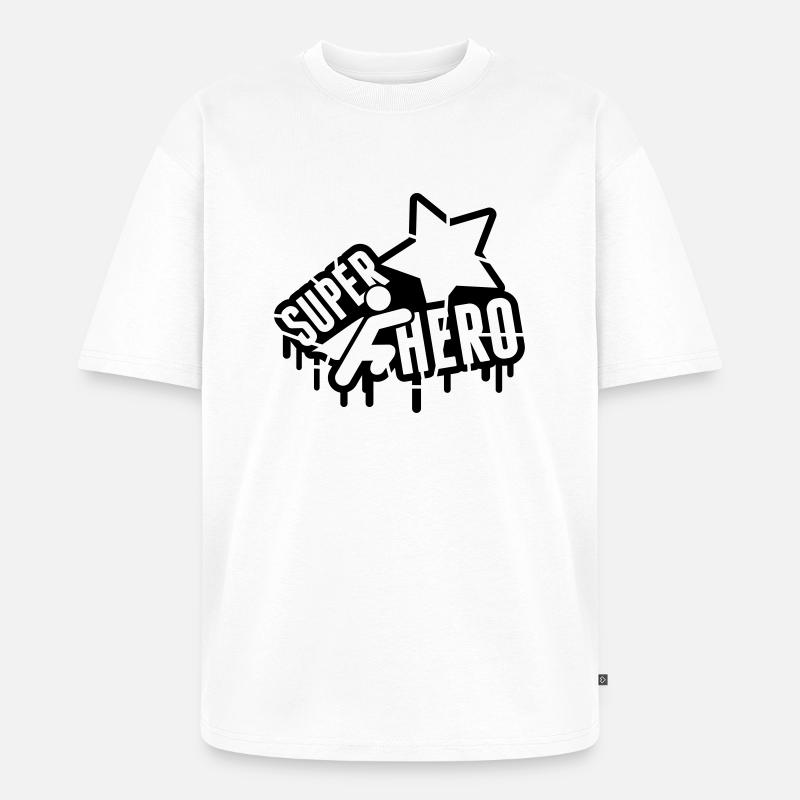 super_hero_grunge_bx1 - Unisex Premium Oversized Bio T-Shirt - Weiß