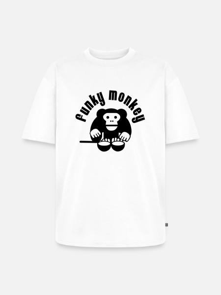 Funky Monkey - Unisex Premium Oversized Organic T-Shirt - white