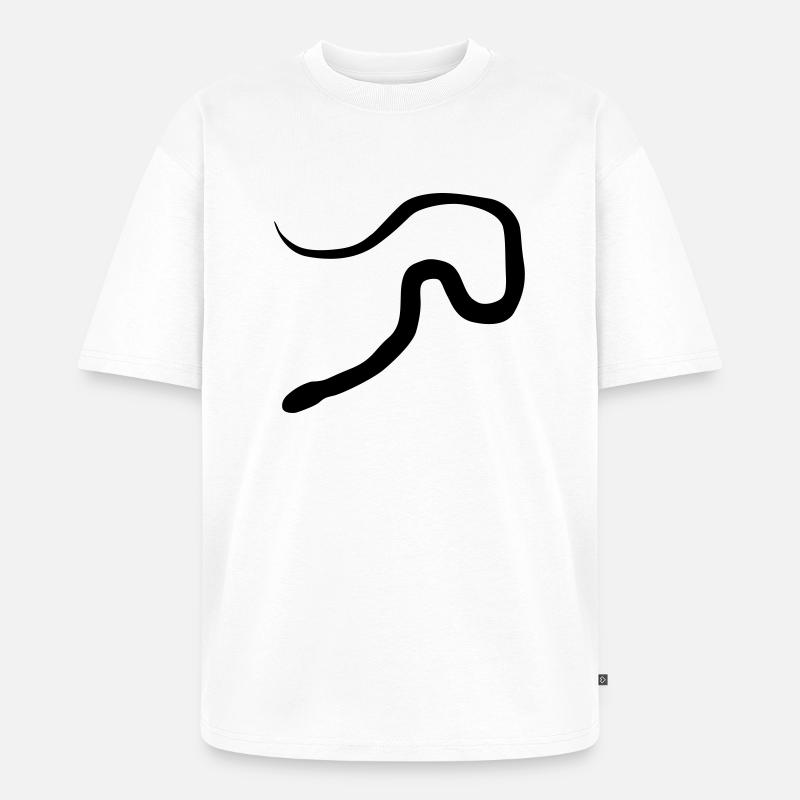 schlange silhouette - Unisex Premium Oversized Bio T-Shirt - Weiß