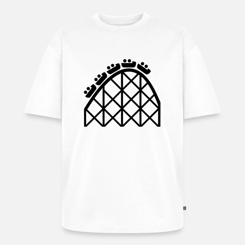 Achterbahn - Unisex Premium Oversized Bio T-Shirt - Weiß
