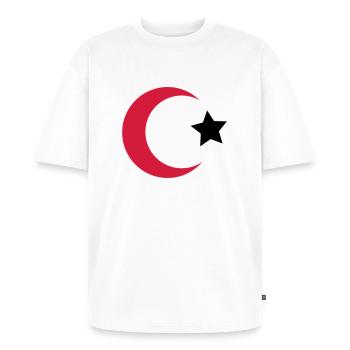 türkei - Unisex Premium Oversized Bio T-Shirt - Weiß - Vorne - Thijin (182cm) & Selfina (174cm)