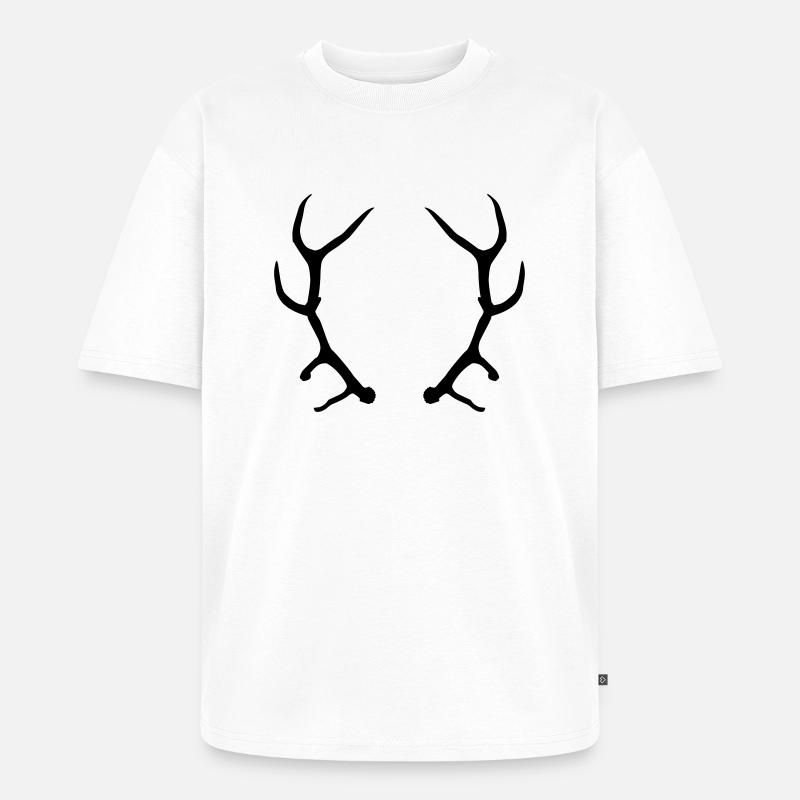 Geweih - Unisex Premium Oversized Bio T-Shirt - Weiß