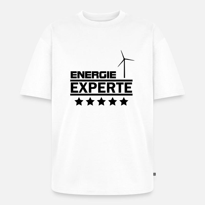 energie experte - Unisex Premium Oversized Bio T-Shirt - Weiß