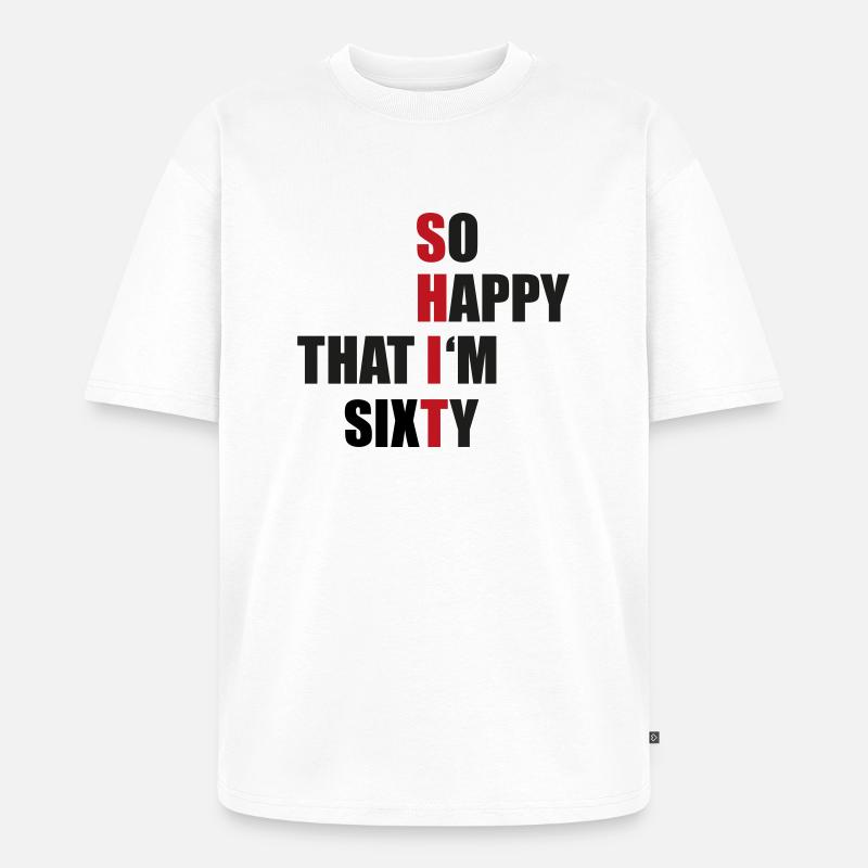 60 - Unisex Premium Oversized Bio T-Shirt - Weiß