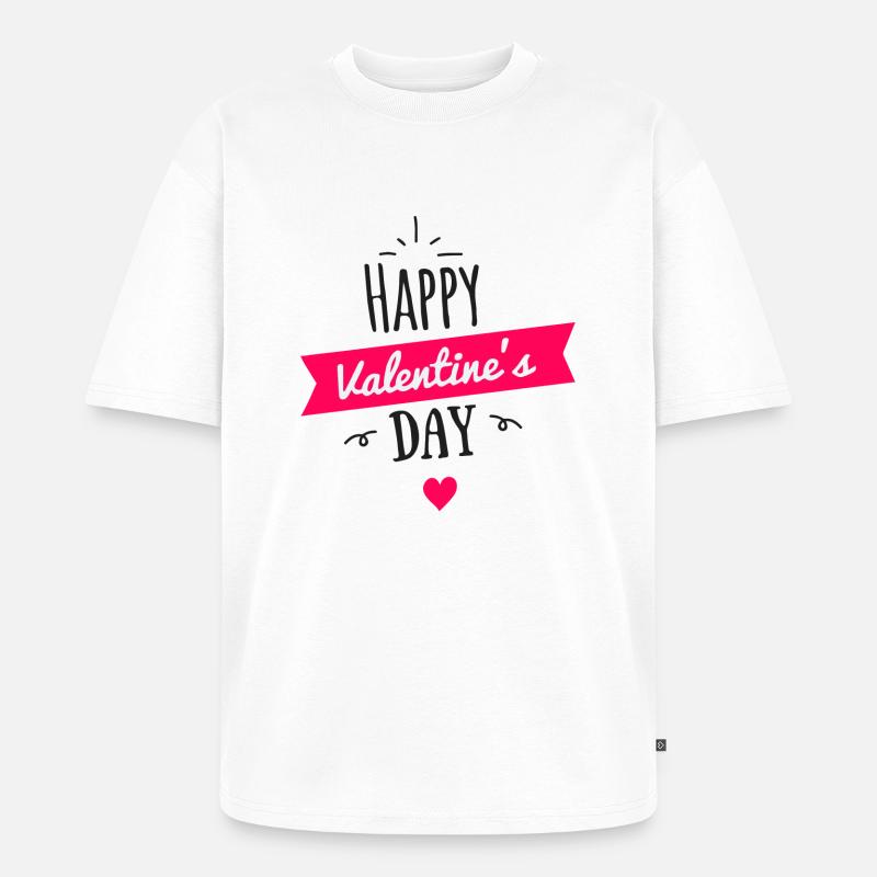 Februar san balentin - Unisex Premium Oversized Bio T-Shirt - Weiß