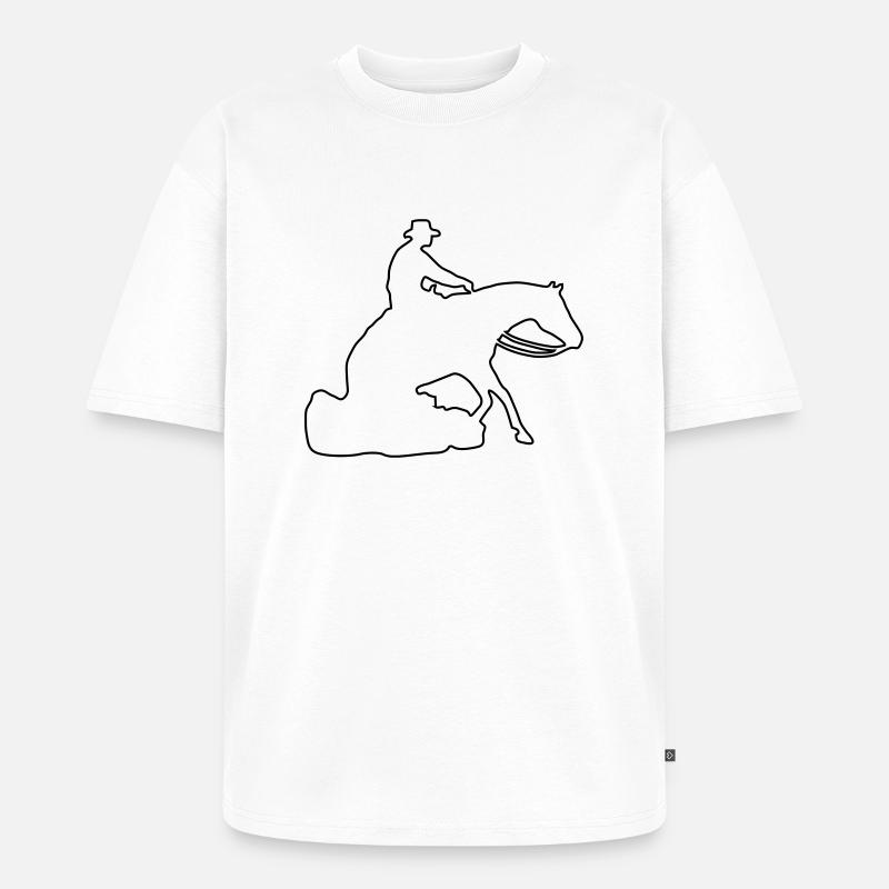 Sliding Stop Silhoutte Rand - Unisex Premium Oversized Bio T-Shirt - Weiß