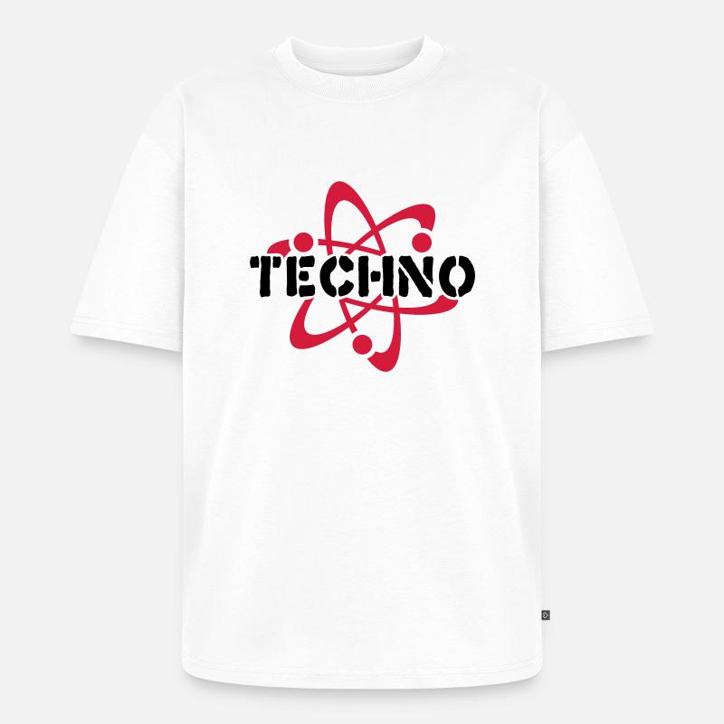 Techno__V003 - Unisex Premium Oversized Bio T-Shirt - Weiß