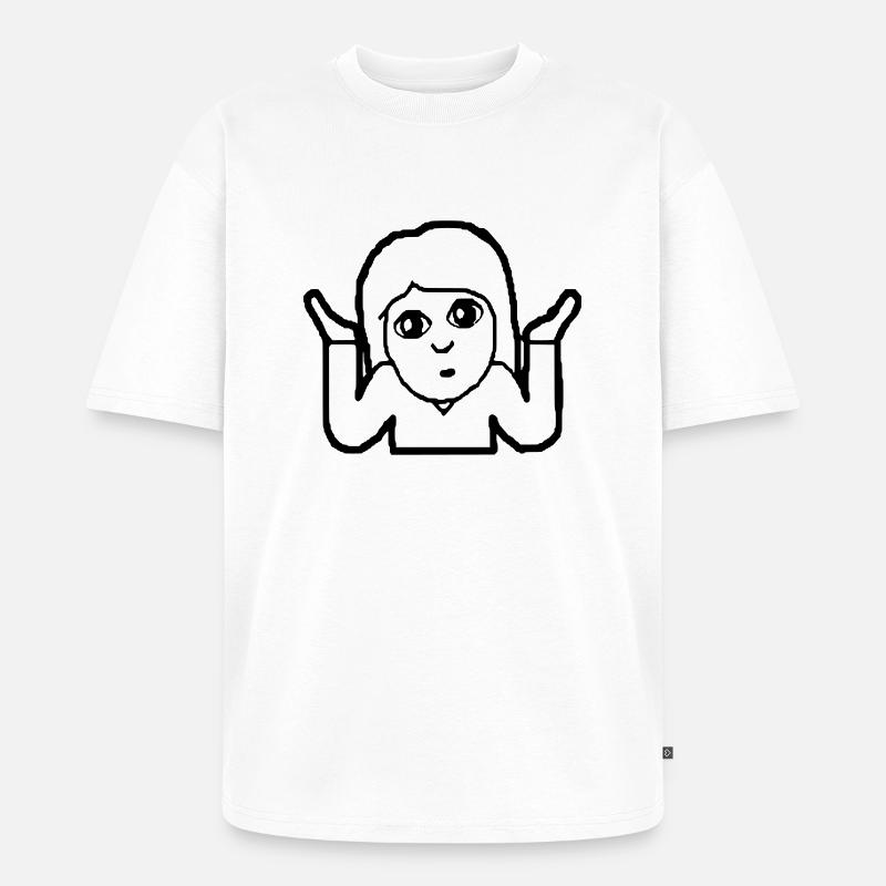 Emoji Frau Geschenk, Geschenkidee - Unisex Premium Oversized Bio T-Shirt - Weiß