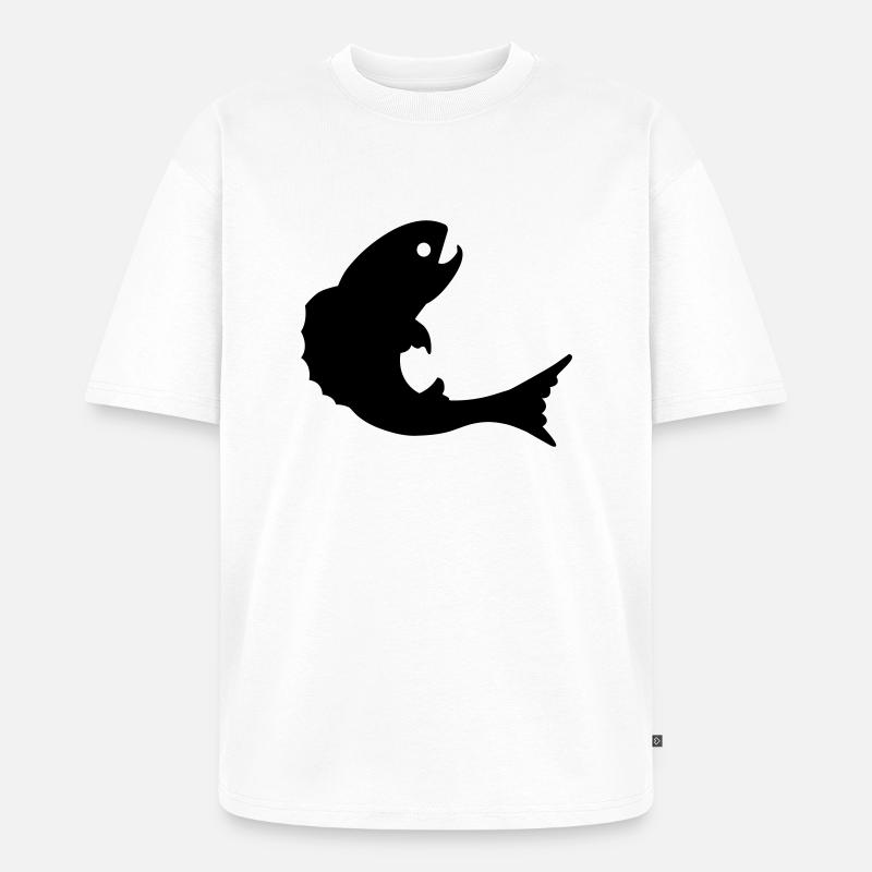 fisch - Unisex Premium Oversized Bio T-Shirt - Weiß