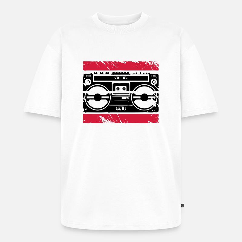 Ghettoblaster Logo - Unisex Premium Oversized Bio T-Shirt - Weiß