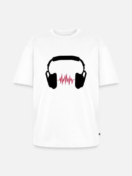 écouteurs - T-shirt Premium bio oversize Unisexe - blanc