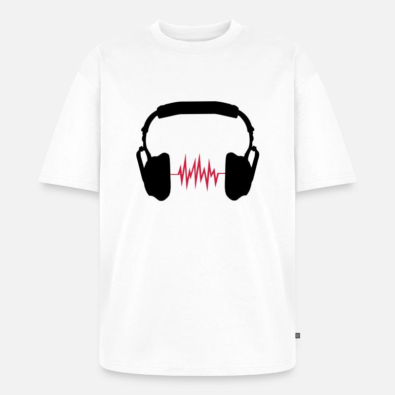 Kopfhörer - Unisex Premium Oversized Bio T-Shirt - Weiß