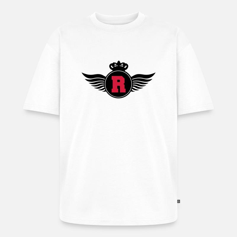 r_letter_shield_c2 - Unisex Premium Oversized Bio T-Shirt - Weiß