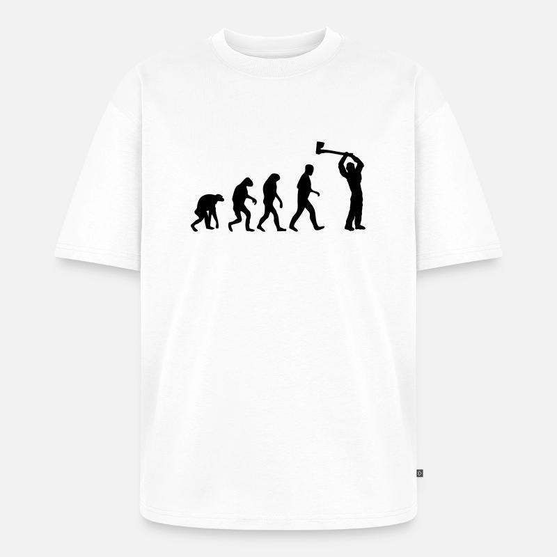 lumberjack evolution fun - Unisex Premium Oversized Organic T-Shirt - white