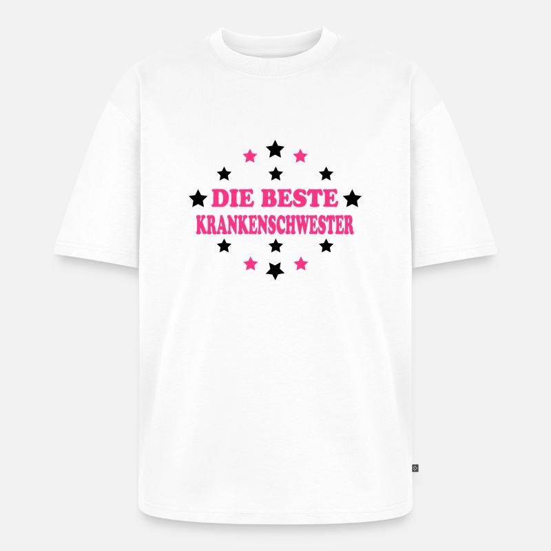Doktor / Arzt / KRANKENSCHWESTER / physio / - Unisex Premium Oversized Bio T-Shirt - Weiß