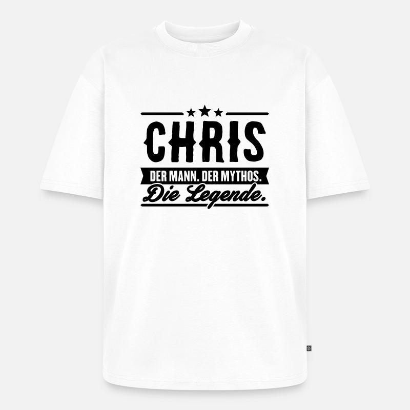 Mann Mythos Legende Chris - Unisex Premium Oversized Bio T-Shirt - Weiß