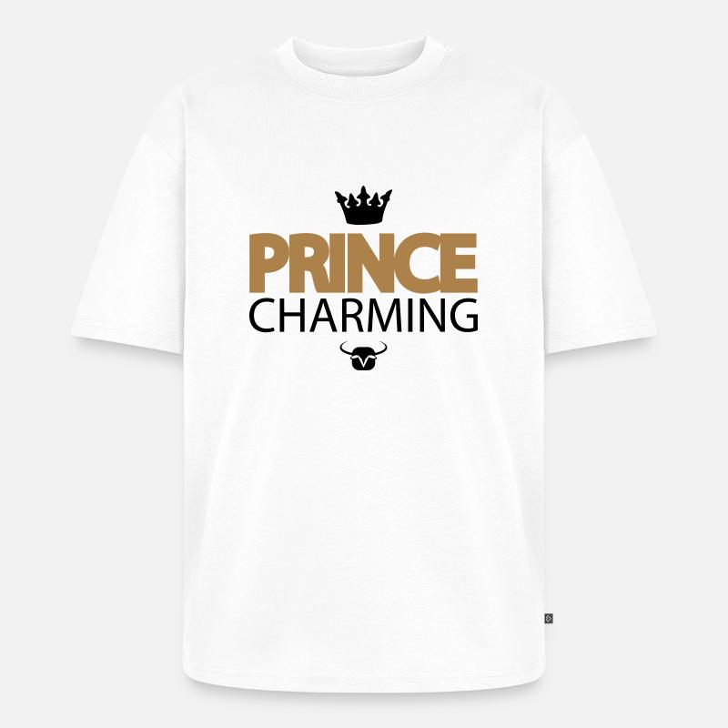 Prince Charmant - T-shirt Premium bio oversize Unisexe - blanc